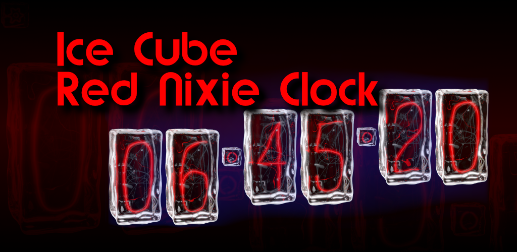 Ice Cube Red Nixie Night Clock Main Graphic
